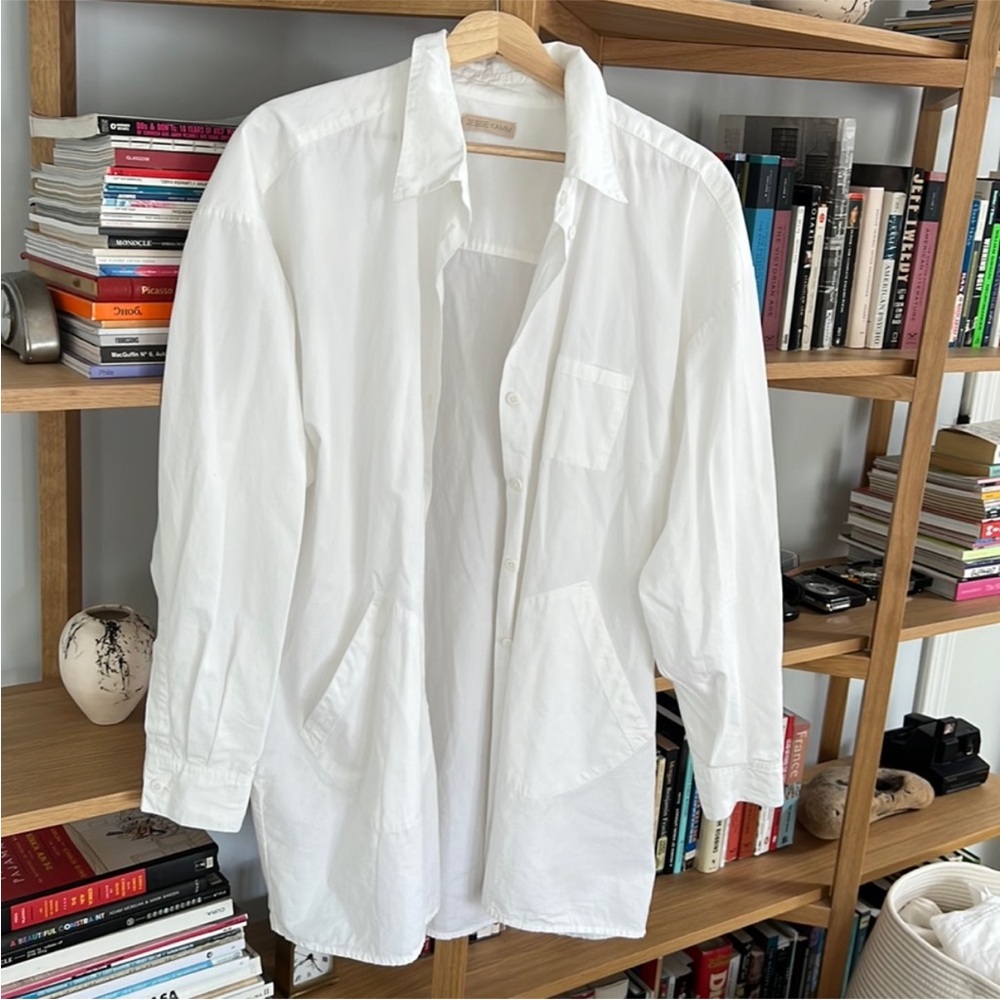 Jesse Kamm White Button Down Okuda Shirt M/L